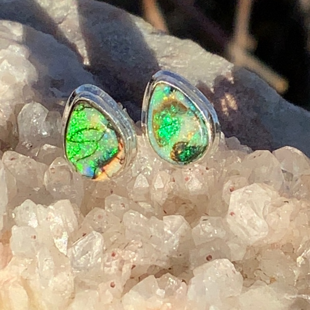 STERLING OPAL 925 STERLING SILVER EARRINGS